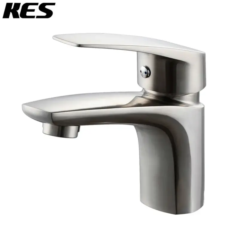 Kes LEAD-FREE بالوعة الحمام الحنفية sus 304 الفولاذ المقاوم للصدأ بالوعة الغرور صنبور الأوروبي نمط ناعم إنهاء L3154 Kes LEAD-FREE بالوعة الحمام الحنفية sus 304 الفولاذ المقاوم للصدأ بالوعة الغرور صنبور الأوروبي نمط ناعم إنهاء L3154