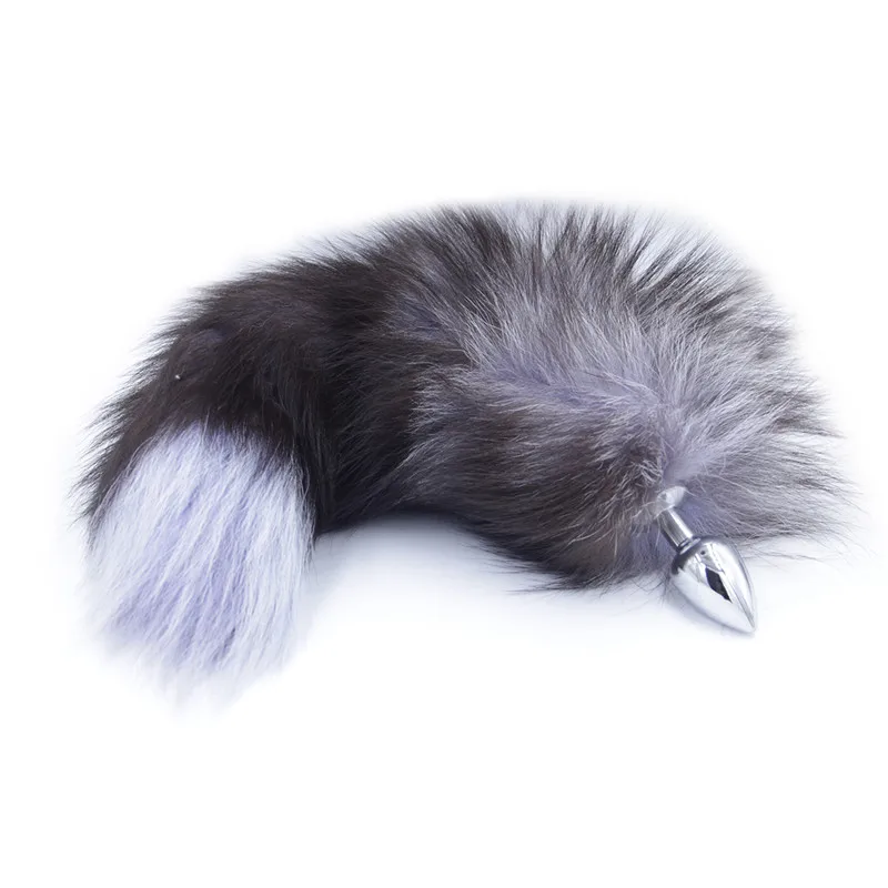 Brown fox tail butt plug BDSM butt plug dildo tail plug real fox tail