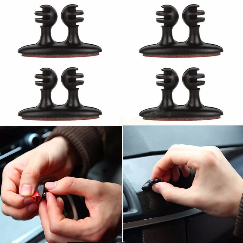 8pcs Cable Drop Clip Holder Adhesive Clamp Desk Car Tidy Organiser Headphone Wire Cord Lead USB Charger Cord Sticky Holder Organizer Management Tool (1)