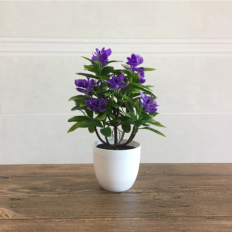 artificial potted flowers New phalaenopsis orchid bonsai plastic flower landscape decoration set  (4)