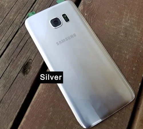 Silver Чехол для задней батареи samsung, стеклянный корпус для samsung GALAXY S7 edge G9350 S7 G9300, стеклянный чехол для батареи, индивидуальная версия - Цвет: Silver
