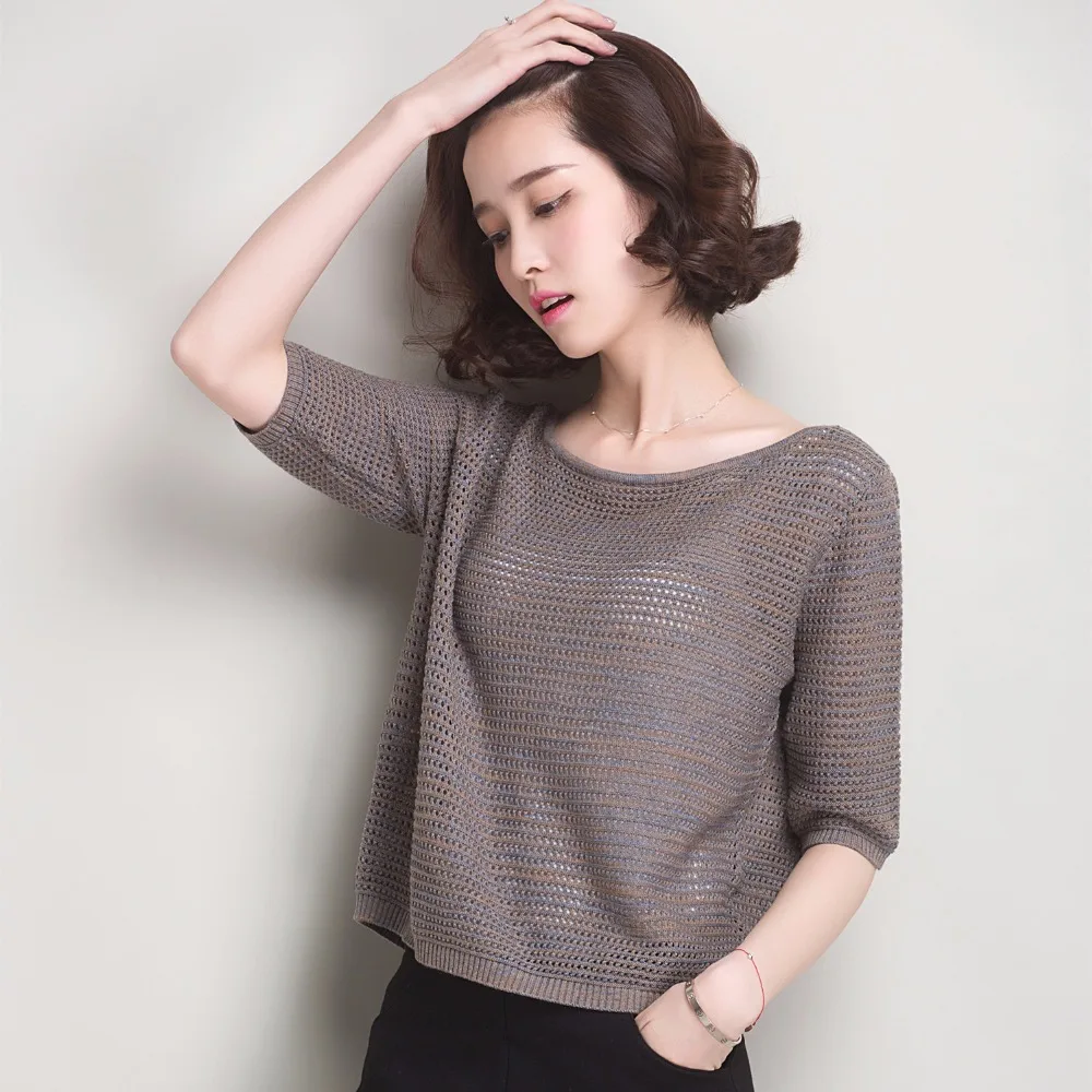 

2019 New Styles Women's Spring Summer Clothing Sweater autumn Pure Color Knitting Thin Pullover Sweaters For Women