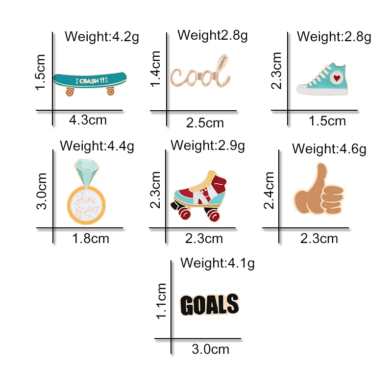 Трендовая подростковая обувь для скейтборда на роликовых коньках с золотыми медалями, красивые броши, сумки для мальчиков, джинсовые значки