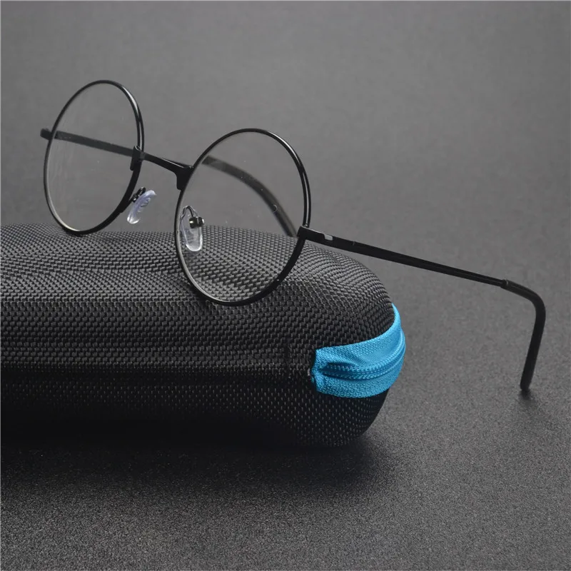 MINCL/оригинальные высококачественные полимерные покрытые маленькие круглые зеркальные очки для чтения для мужчин и женщин ультралегкие LXL - Цвет оправы: black