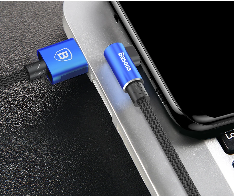 Baseus 90 градусов Micro USB кабель для Xiaomi samsung Быстрая зарядка зарядное устройство USB Дата-кабель Microusb кабель для мобильного телефона Android