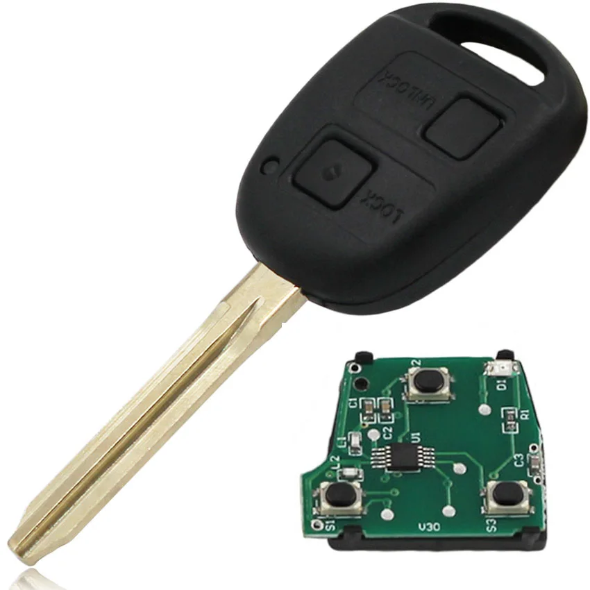 2 кнопки в комплекте дистанционный ключ 433 МГц с чипом 4D67 для Toyota RAV4 Previa Land Cruiser