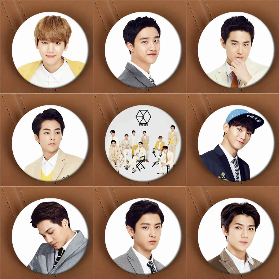 

Youpop KPOP EXO EXO-K EXO-M EXODUS Album Brooch K-POP Pin Badge Accessories For Clothes Hat Backpack Decoration HZ1698