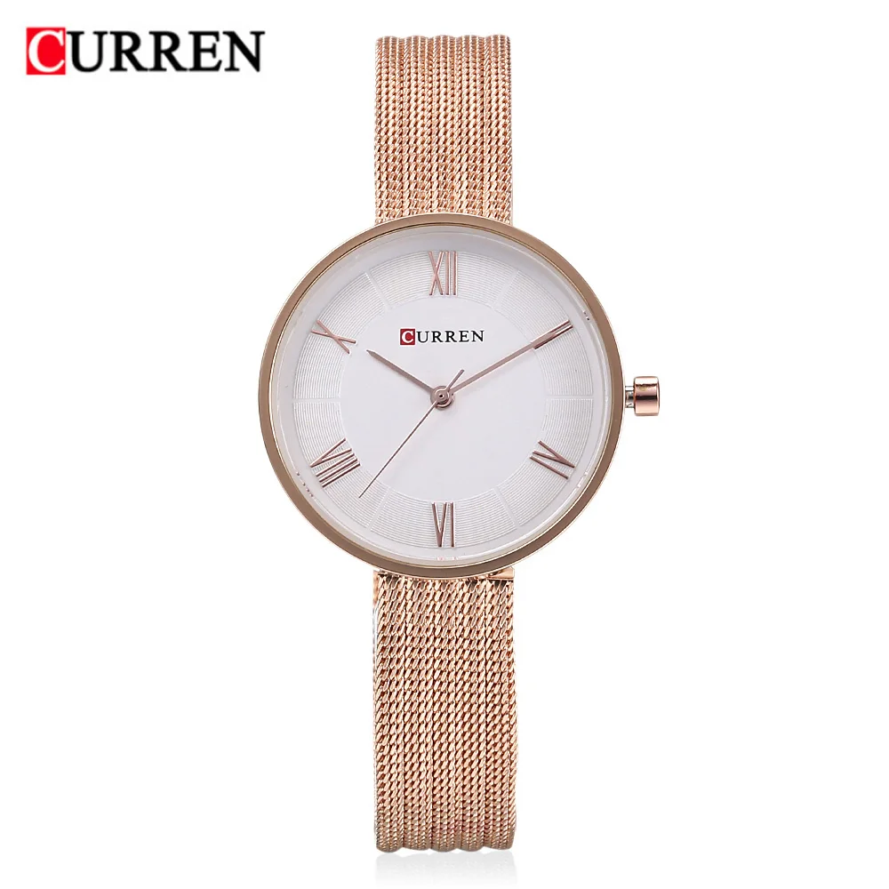 Curren 9020 Women Quartz Watch Simple Ultra Thin Dial Female Wristwatch Women Watches Top Brand