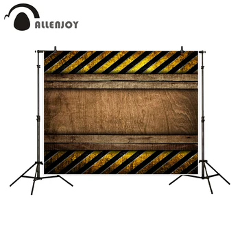 

Allenjoy photography background old wood board warning stripe pattern vintage firemen backdrop photocall photo studio