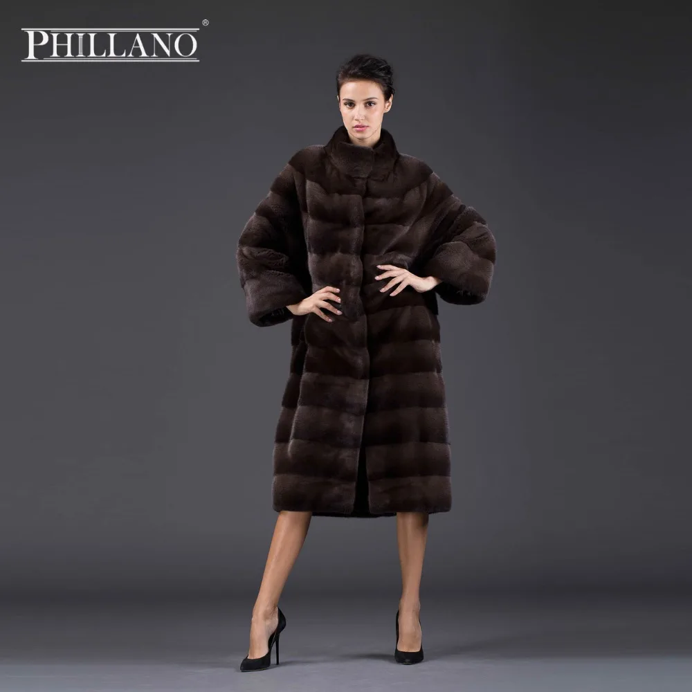 PHILLANO 2016 Зимнее Полупольто Женская Элегантная Норковая Шуба Для Женщины Меховое
