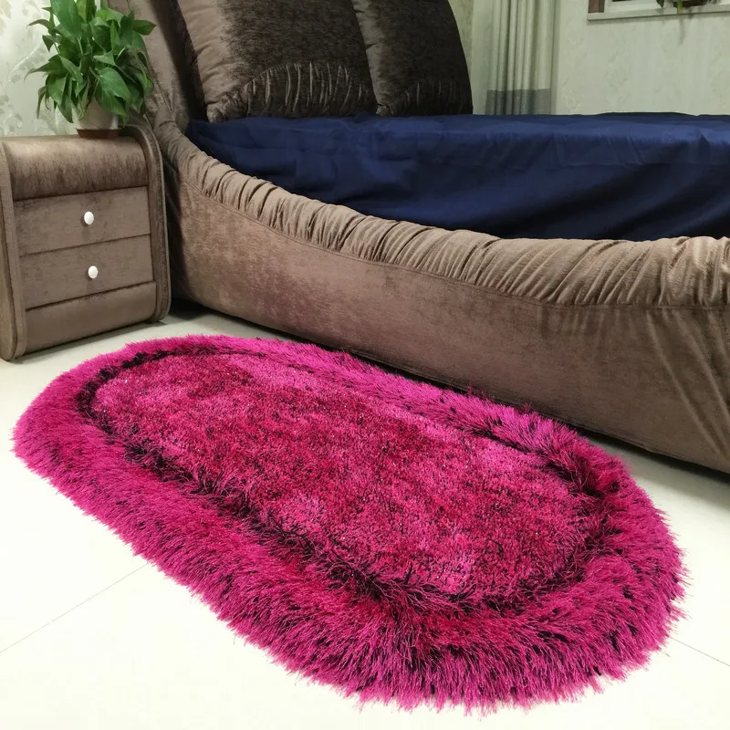 

Red Shaggy rug room decoration anti-slip back blue For Living Room oval Warm Plush Floor Rugs fluffy Mats Faux Fur Area Rug