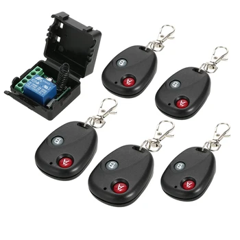 

5Pcs Universal 433Mhz Wireless Remote Control Switch DC 12V 1CH Relay Receiver Module + RF Transmitter Remote Lights Smart Home