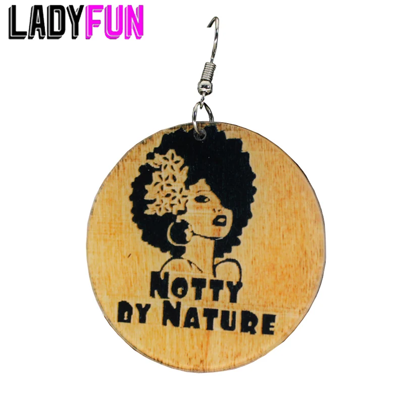 

Afro NOTTY BY NATURE earrings Custom Afro Africa Earring Charms 2 Sided Custom Logo Text Picture