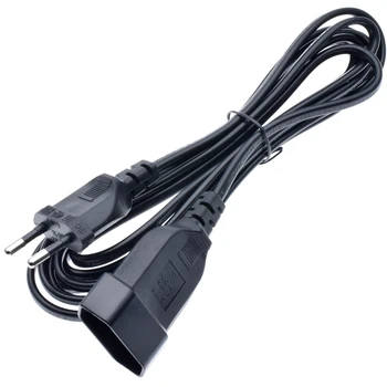 

European EU 2 Prong Male to Female Power Extension Cord Cable for PC Computer PDU UPS 0.5M/1M/2M/3M/4M/5M