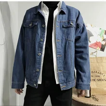 2019High Quality Men's Denim Jacket Dark Blue Black Clothing Denim Jacket Fashion Jeans Jacket Thin Spring Jacket Male Denim XL