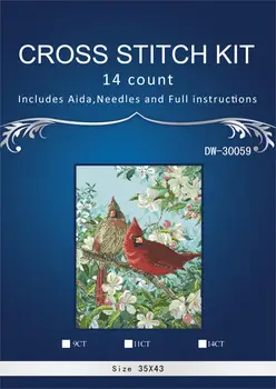 

Similar DMC dim color birds on tree Top Quality beautiful lovely color counted cross stitch kit embroidery set