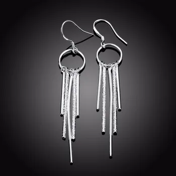 

Exquisite luxury wedding 925 real silver plated dangle earrings women fashion jewelry Boucle d'oreille free shipping