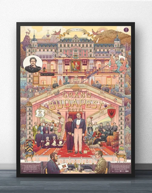 Classic The Grand Budapest Hotel Movie Wall Decor Silk Prints Art