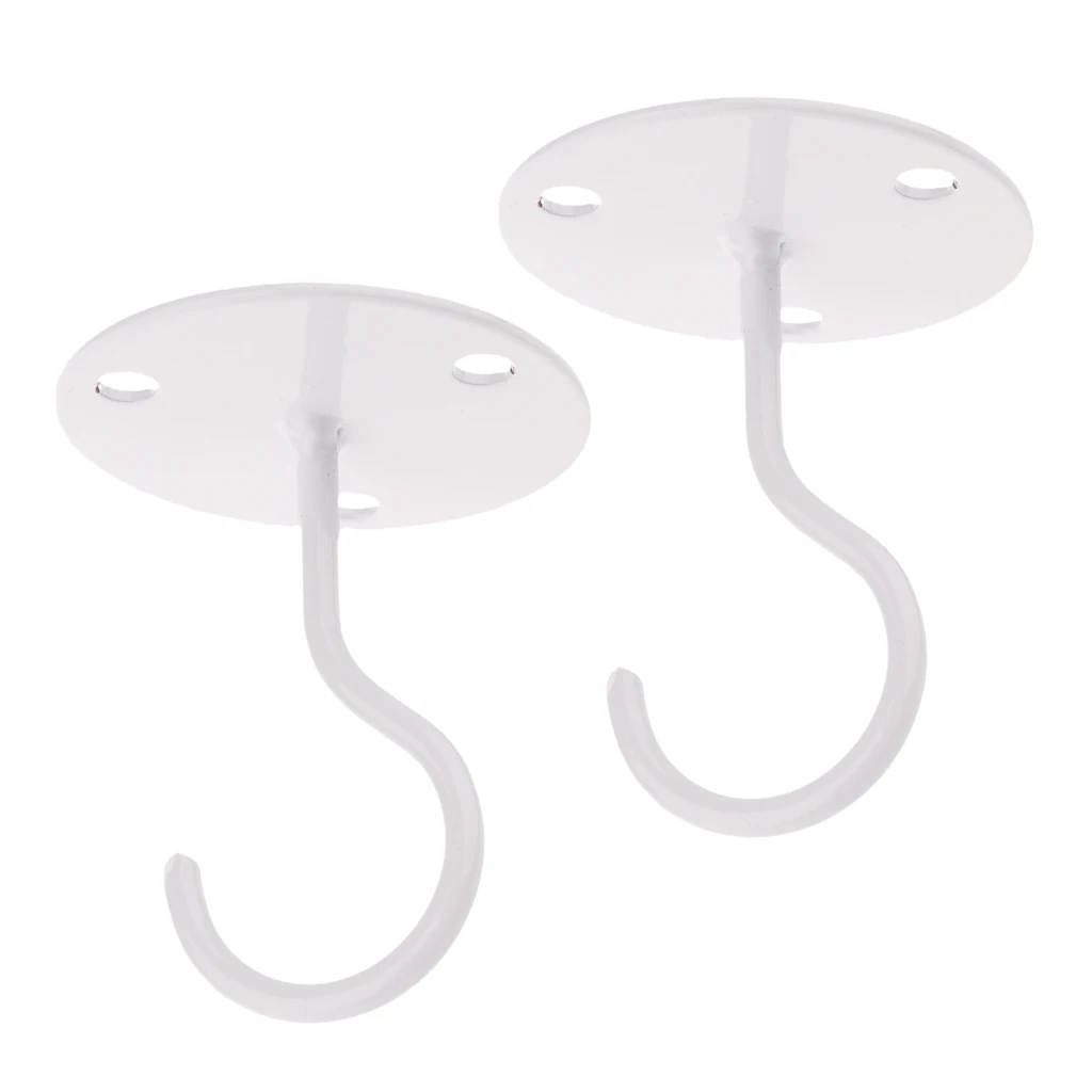 2Pcs Ceiling Hook Hanger Plate 65mm Diameter with Matching Screw White/Black/Red Bronze