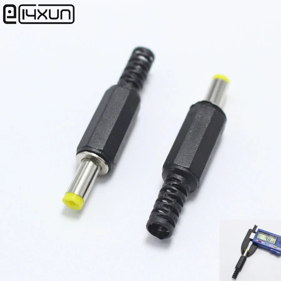 

5pcs 4.8*1.7 mm Male DC Power Plug Connector 4.8x1.7mm Yellow Head Black plastic Plugs Adaptor