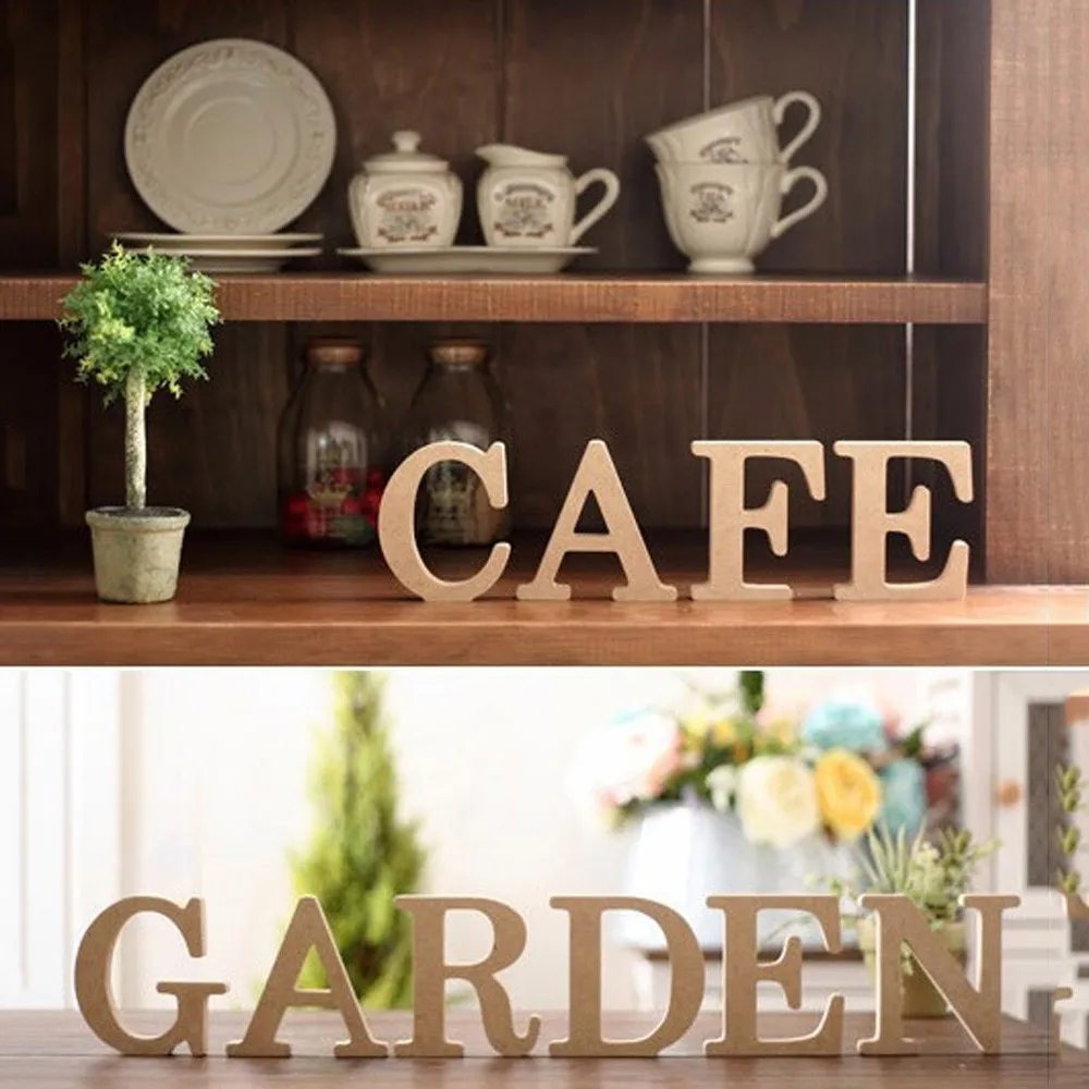 

Wooden 26 Letters Wedding Birthday Party Decor Home Decoration Wood Making Words DIY Scrapbooking Deco Parts Figurine Miniatures