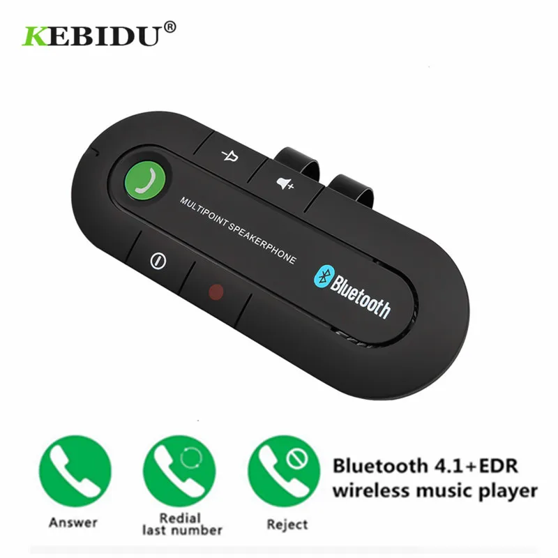 

KEBIDU Bluetooth Handsfree Car Kit Wireless Bluetooth Speaker Receiver Phone MP3 Music Player Sun Visor Clip Speakerphone