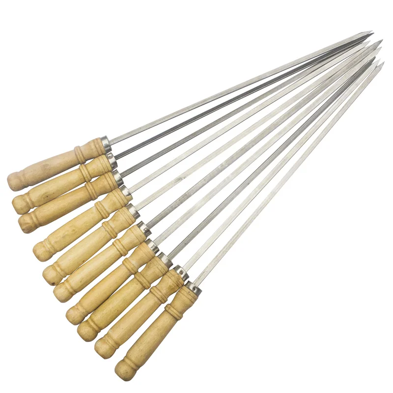 

BBQ roasted 10 pieces of bulk handle with a large flat plate of stainless steel flattened meat string signed very strong