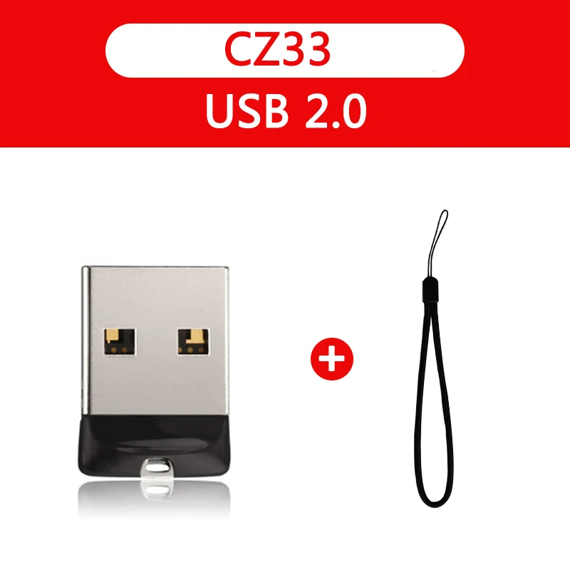 SanDisk 16 Гб USB флеш-накопитель 64 ГБ USB 2,0 Cruzer Fit CZ33 мини-накопитель 32 Гб карта памяти 8 ГБ 4 ГБ флеш-накопитель