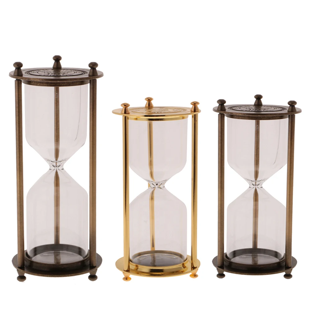 3 style Retro Metal Frame Empty Hourglass Sandglass Sand Timer Home Decor Kids Science Early learning Toys Set