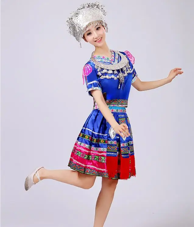 2017 Nova Moda roupas Hmong étnica Tujia dança trajes de dança Chinesa