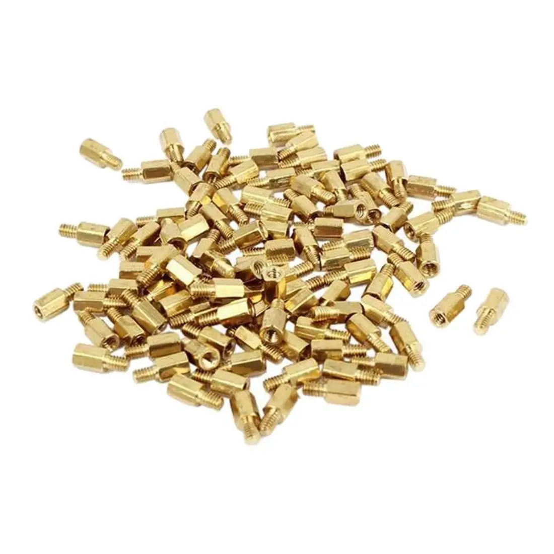 

100 Pcs M2 * 4 + 4mm unilateral hexagonal brass column support column circuit board column single head brass stud