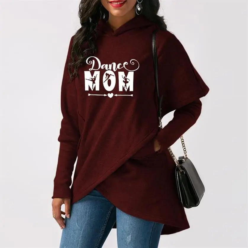  Hoodies For Women Split Dance Mom Letters Print Sweatshirts Hoodies Women Kawaii Femmes Corduroy Ca