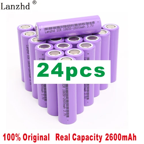 8-40Pcs 18650 Battery 2600mAh li ion 3.7V 18650 5C discharge Power battery for E-cigarettes, electric drills for electric cars - Цвет: 24 PCS