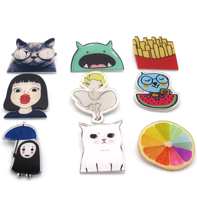 

1PC Shirt Cute Harajuku Acrylic PIns Brooch Badge Cartoon Bag Bagpack Decoration Accessories Figure Simpson Brooch Broche