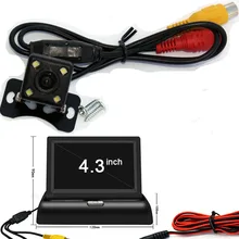Auto carro Assistência De Estacionamento CCD Câmera de Visão Traseira Com Orientadores Linha Auxiliar de Estacionamento de Backup HD 4.3 “5 polegada de Cor LCD Monitor Do Carro