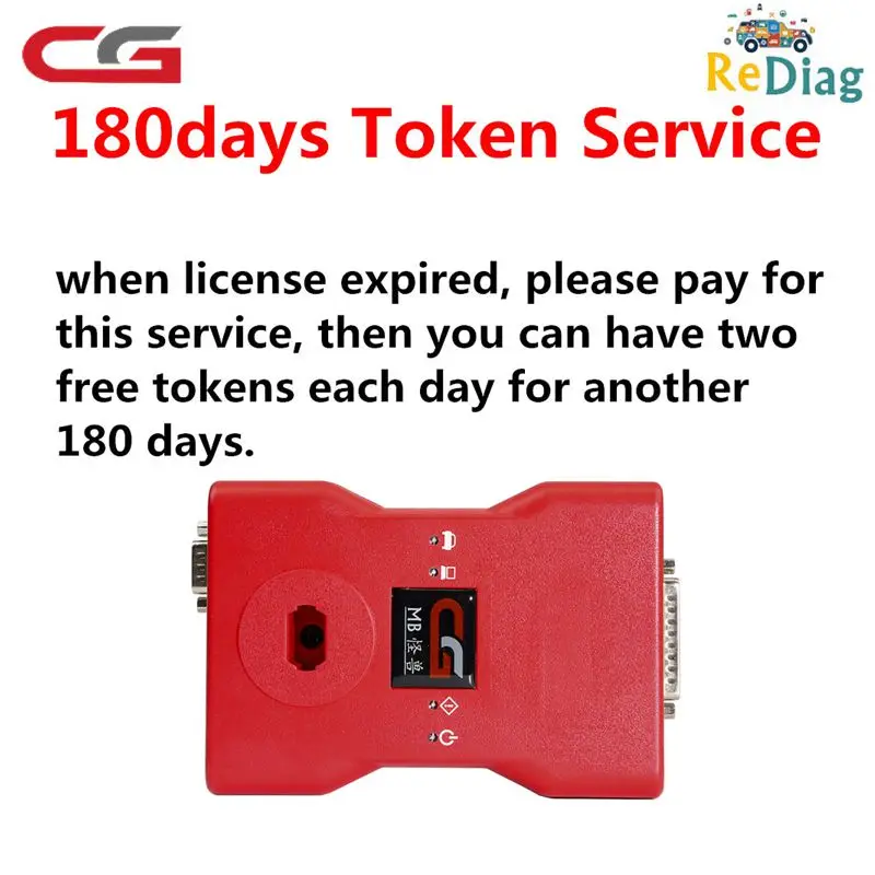

180 Days Two Free Tokens Each Day Add Token Service For CGDI Prog MB For Benz Car Key Programmer