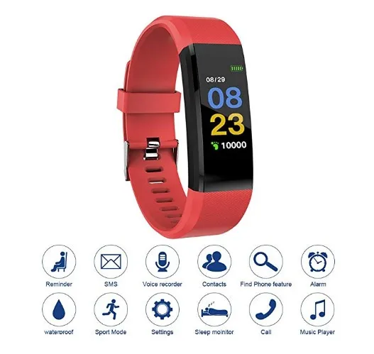 

ZoneQuality 115 plus Fitness Tracker Smart Wristband Smart Wristband Bracelet Heart Rate Monitor Smartwatch for Android IOS Pho