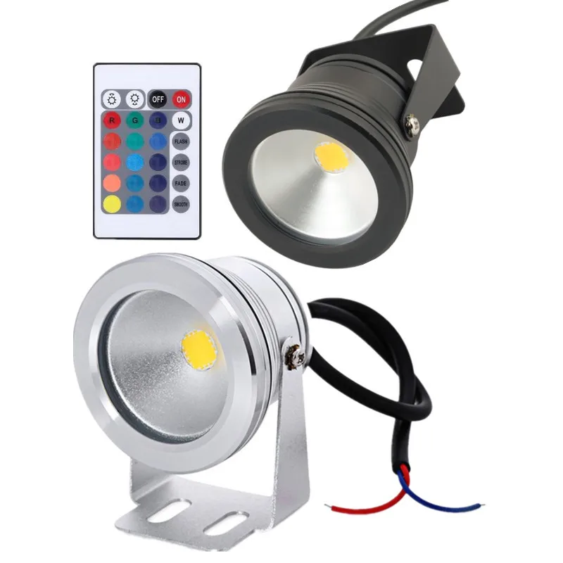 

Underwater Light Waterproof 10W RGB LED Light Fountain Pool Pond Spotlight Underwater Lamp With Remote Control Black/Silver