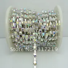 SS20 20 ярдов в рулоне прозрачные стразы Кубок цепи с украшением в виде кристаллов Цвет! 2012 цепь из горного хрусталя