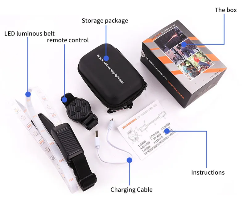 West Biking светодиодный 1200 mAh велосипед свет Велоспорт Предупреждение пояс езда бег Открытый Ночной светильник поворотник для велосипеда свет