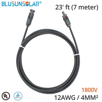 

20Sets /Lot 7Metres 4mm2(12 AWG) PV Extension Cable With PV Connector/ PV Cable Approval TUV For Solar System Solar