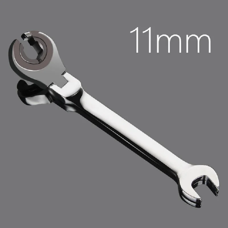 

11mm Active Header Dual-use Fast Openings Ratchet Wrench Tubing Wrenches Horns 72 Tooth Chrome-Vanadium Alloy Steel Spanners Set