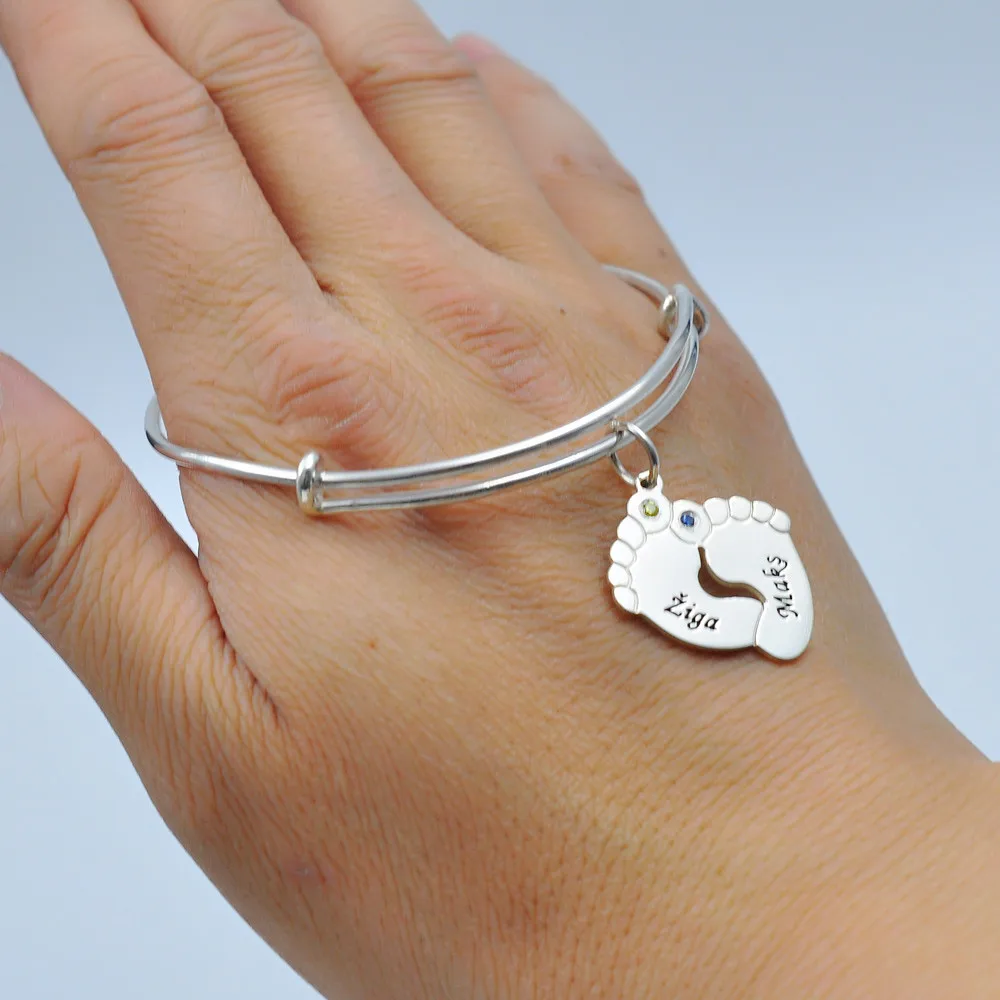 silver baby bracelet engraved