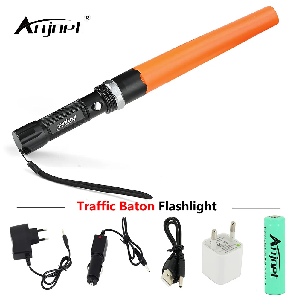 ANJOET Directing traffic flashlight focus adjustable Q5