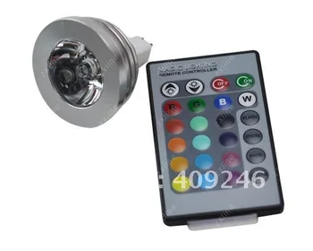 激安 Mr16 3ワットrgbフラッシュled電球+リモコン16色新しい