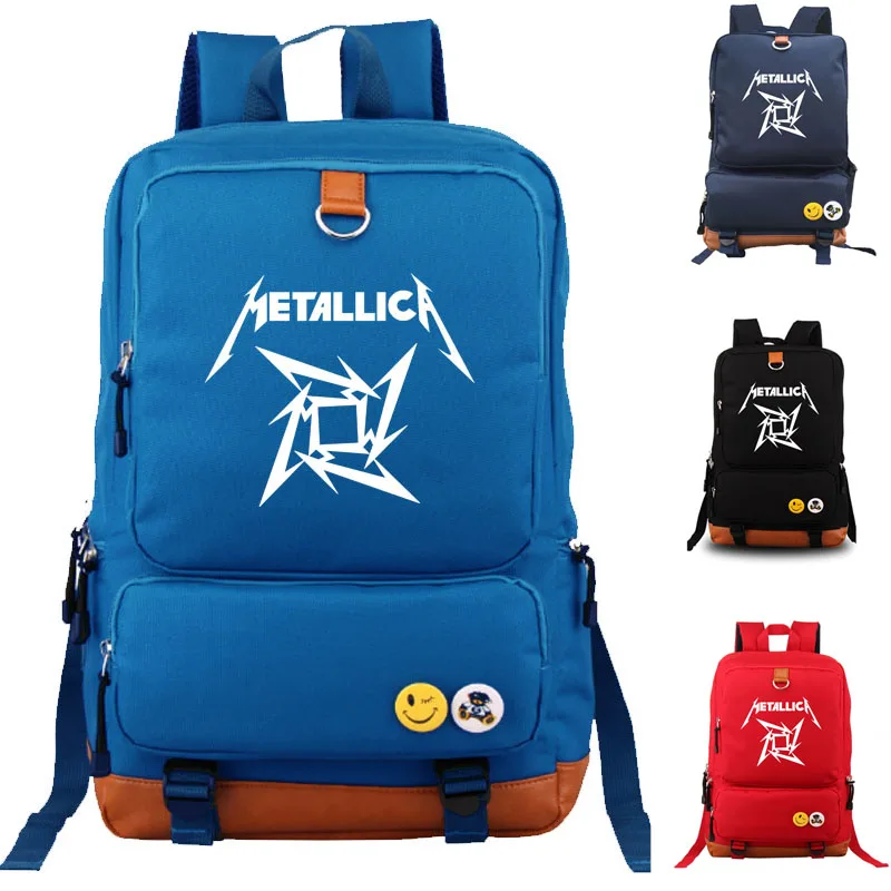 

Metallica school bag Rock Metal LOGO backpack student school bag Notebook backpack Daily backpack