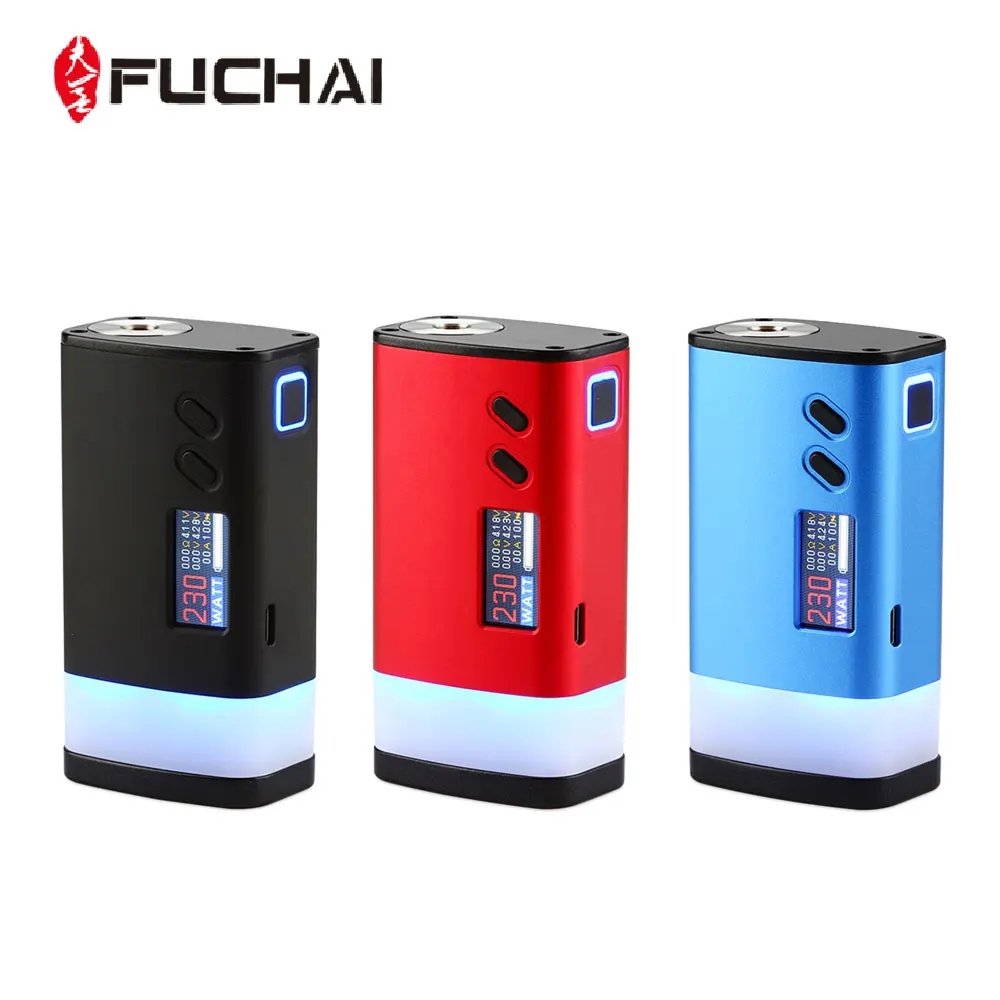 

Original Fuchai GLO 230W TC Box MOD 230W Max Output Huge Power Zinc Alloy & Aluminum Alloy Body No 18650 Battery E-cig Vape Mod