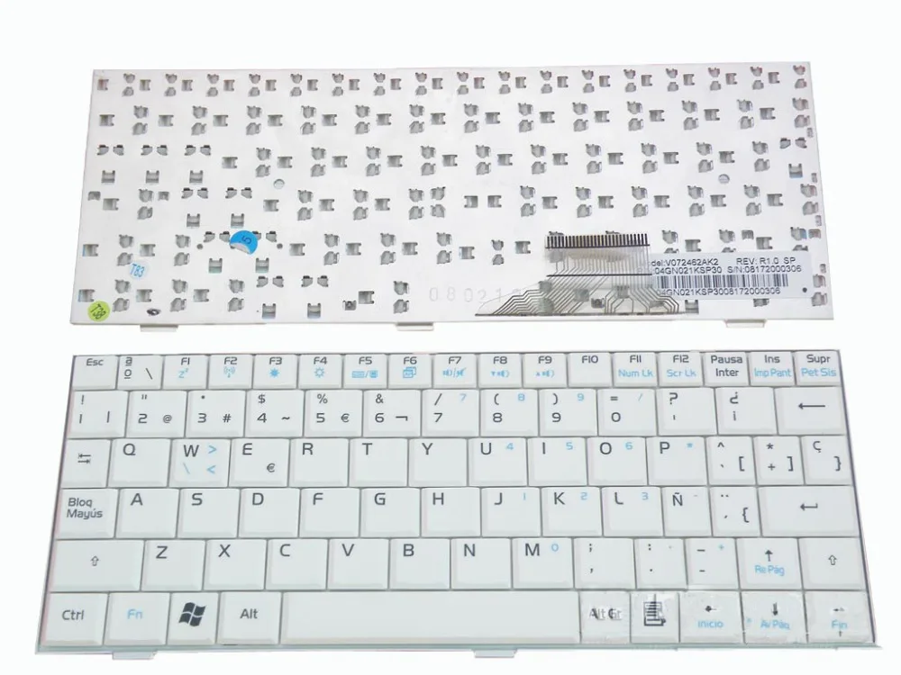 SP испанская клавиатура для ASUS EPC 900 белый PN:V072462AK2 04GN021KSP30 MP-07C63E0-5281 04GN021KSP00 |