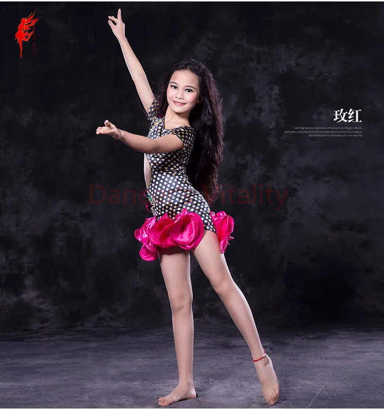 hot pink Детская одежда для танца живота, топ с принтом+ короткая юбка, 2 предмета, костюм для танца живота для детей, комплект для танца живота, S, M, L - Цвет: hot pink