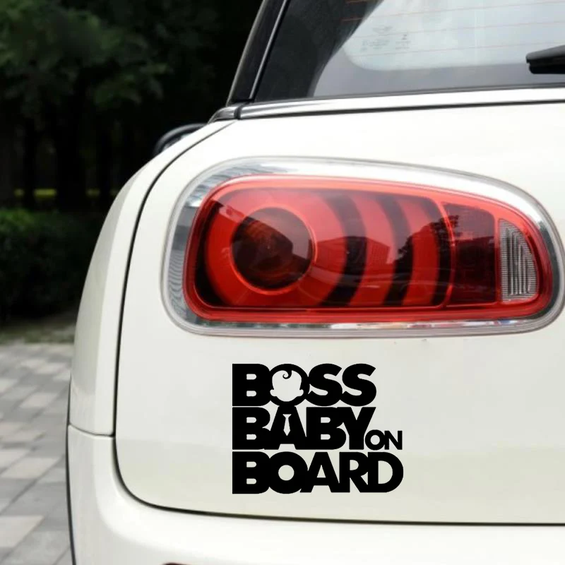 Boss Baby on Board Red car sticker